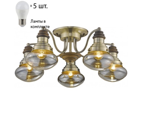 Потолочная люстра с лампочками Velante 306-507-05+Lamps E27 P45