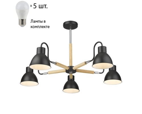 Люстра на штанге с лампочками Velante 230-023-05+Lamps E27 P45