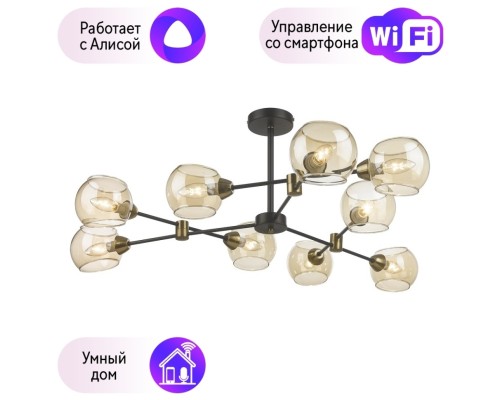 Люстра на штанге Velante с поддержкой Алиса 249-023-09-A