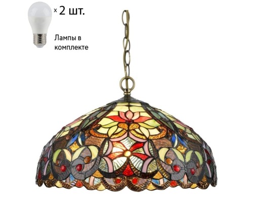 Подвесной светильник с лампочками Velante Тиффани 825-806-02+Lamps E27 P45