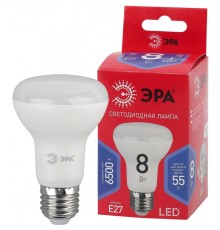 Лампа светодиодная ЭРА E27 8W 6500K матовая LED R63-8W-865-E27 R Б0045336