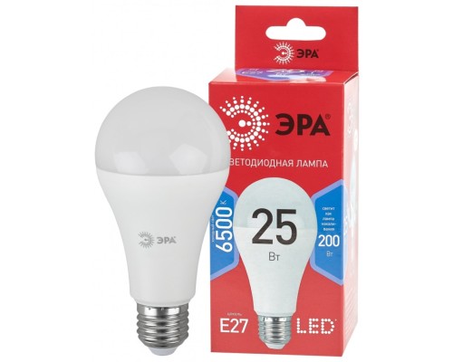 Лампа светодиодная ЭРА E27 25W 6500K матовая LED A65-25W-865-E27 R Б0048011