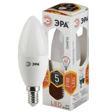 LED B35-5W-827-E14 ЭРА (диод, свеча, 5Вт, тепл, E14) (10/100/2800)