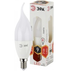 LED BXS-9W-827-E14 ЭРА (диод, свеча на ветру, 9Вт, тепл, E14) (10/100/2100)