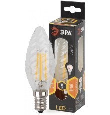 F-LED BTW-5W-827-E14 ЭРА (филамент, свеча витая, 5Вт, тепл, E14) (10/100/2800)