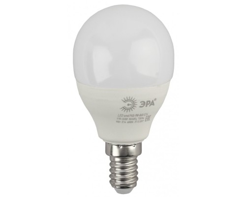 LED P45-9W-860-E14 ЭРА (диод, шар, 9Вт, хол, E14) (10/100/3000)