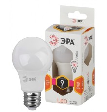 LED A60-9W-827-E27 ЭРА (диод, груша, 9Вт, тепл, E27) (10/100/1200)