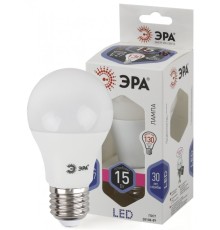 LED A60-15W-860-E27 ЭРА (диод, груша, 15Вт, хол, E27) (10/100/1200)