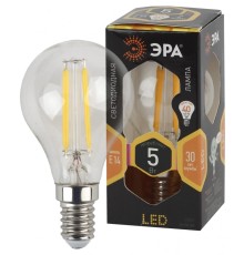 F-LED P45-5W-827-E14 ЭРА (филамент, шар, 5Вт, тепл, E14) (25/50/3000)