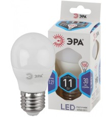 LED P45-11W-840-E27 ЭРА (диод, шар, 11Вт, нейтр, E27) (10/100/2800)