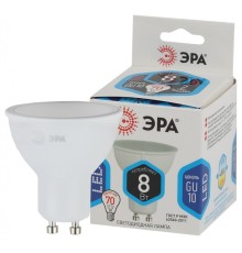 LED MR16-8W-840-GU10 ЭРА (диод, софит, 8Вт, нейтр, GU10) (10/100/4800)