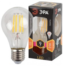 F-LED A60-9W-827-E27 ЭРА (филамент, груша, 9Вт, тепл, Е27) (10/100/1500)