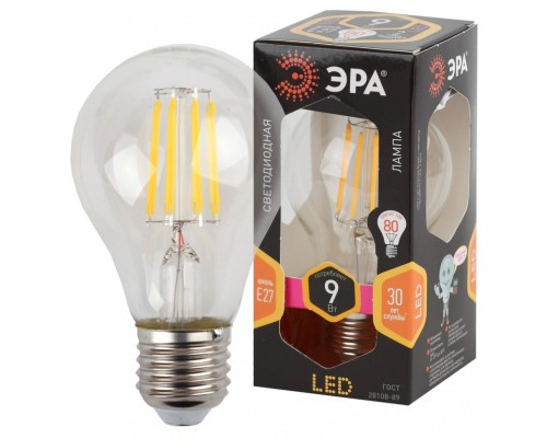 F-LED A60-9W-827-E27 ЭРА (филамент, груша, 9Вт, тепл, Е27) (10/100/1500) F-LED A60-9W-827-E27 ЭРА (филамент, груша, 9Вт, тепл, Е27) (10/100/1500)