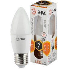 LED B35-7W-827-E27 ЭРА (диод, свеча, 7Вт, тепл, E27), (10/100/2800)