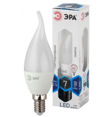 LED BXS-7W-840-E14 ЭРА (диод, свеча на ветру, 7Вт, нейтр, E14) (10/100/2800)