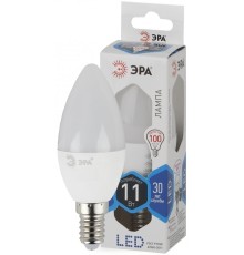 LED B35-11W-840-E14 ЭРА (диод, свеча, 11Вт, нейтр, E14) (10/100/3500)