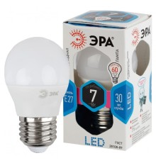 LED P45-7W-840-E27 ЭРА (диод, шар, 7Вт, нейтр, E27), (10/100/3000)