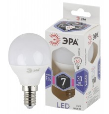 LED P45-7W-860-E14 ЭРА (диод, шар, 7Вт, хол, E14) (10/100/3000)