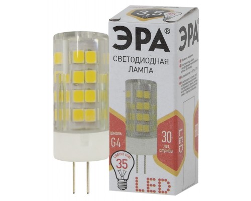 LED JC-3,5W-220V-CER-827-G4 ЭРА (диод, капсула, 3,5Вт, тепл, G4) (100/1000/30000)