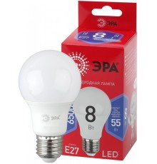 Лампа светодиодная ЭРА E27 8W 6500K матовая A60-8W-865-E27 R Б0045323