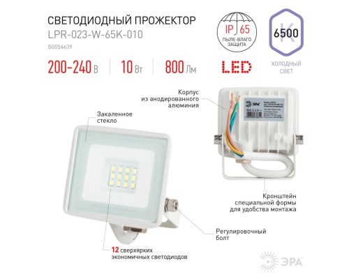 Прожектор светодиодный уличный Эра LPR-023-W-65K-010 (Б0054639)