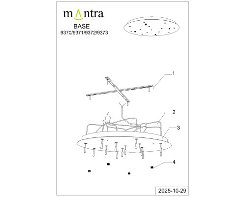 9373 Основание потолочное 14L MODULAR LIGHT FLORONES MANTRA