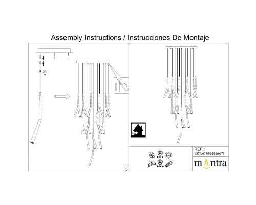 9377 Основание потолочное 24L MODULAR LIGHT FLORONES MANTRA