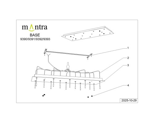 9391 Основание потолочное 14L MODULAR LIGHT FLORONES MANTRA