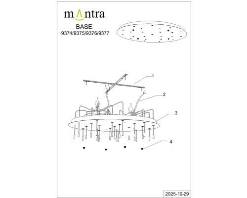 9377 Основание потолочное 24L MODULAR LIGHT FLORONES MANTRA