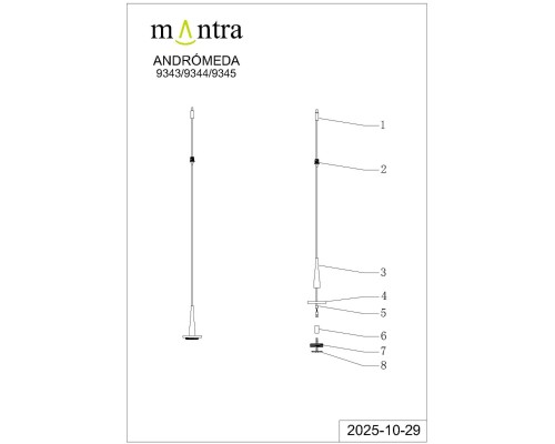 9343 Подвес светодиодный без плафона и основания ANDROMEDA MANTRA