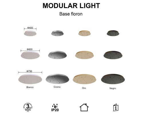 9372 Основание потолочное 14L MODULAR LIGHT FLORONES MANTRA