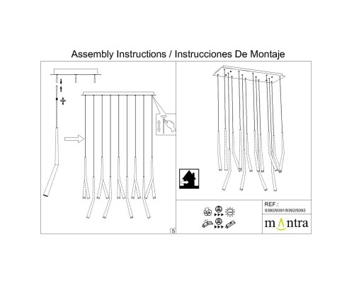 9392 Основание потолочное 14L MODULAR LIGHT FLORONES MANTRA