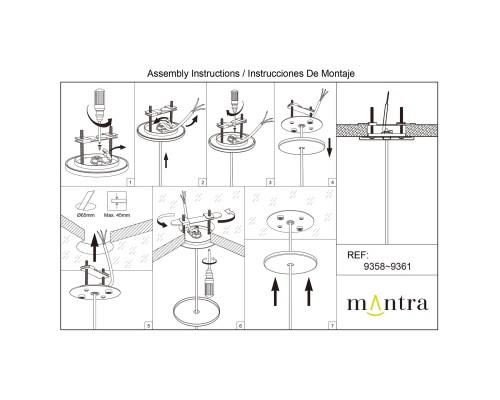 9358 Основание потолочное утопленное 1L MODULAR LIGHT FLORONES MANTRA