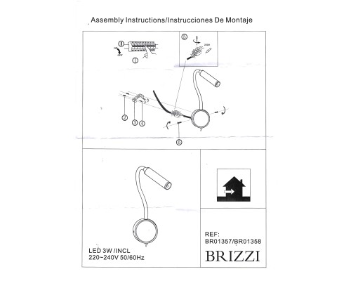 BR01357 Настенный светильник SORIA BRIZZI