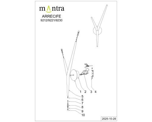 9221 Настенный светильник ARRECIFE MANTRA