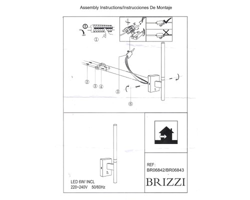 BR06843 Настенный светильник DAROCA BRIZZI