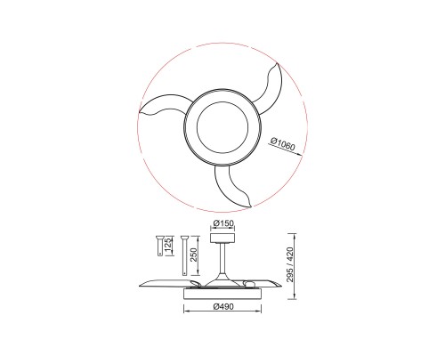 9063 Люстра-вентилятор NISEKO FAN M MANTRA