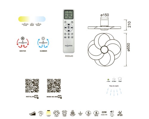 8707 Люстра потолочная-вентилятор ROSE MANTRA