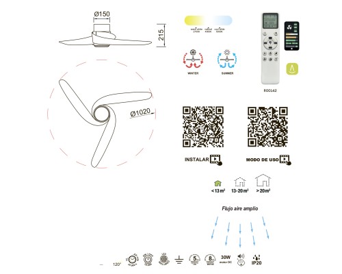 9066 Люстра потолочная-вентилятор GROENLAND MANTRA