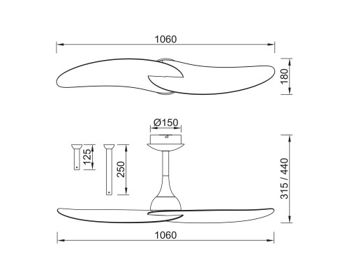 9038 Люстра-вентилятор IPANEMA II MANTRA