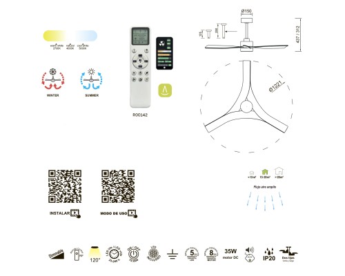8716 Люстра потолочная-вентилятор THAI MANTRA