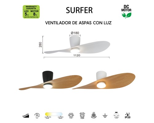 9474 Люстра потолочная-вентилятор SURFER MANTRA