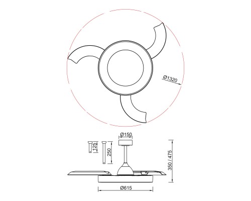 9057 Люстра-вентилятор NISEKO FAN L MANTRA