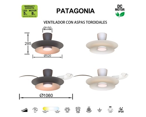 9521 Люстра потолочная-вентилятор PATAGONIA MANTRA