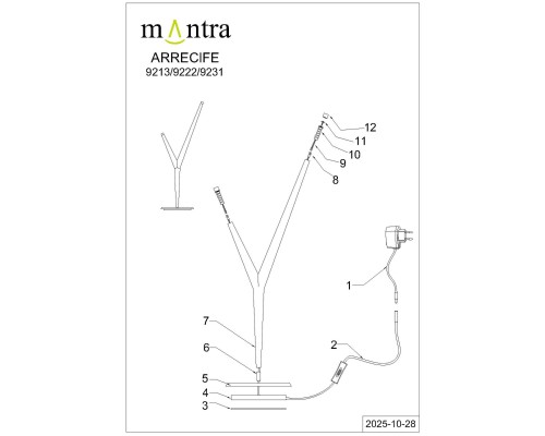 9231 Настольная лампа ARRECIFE MANTRA