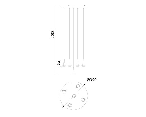 8932 Люстра подвесная БЕЗ плафонов (5) ANDROMEDA MANTRA