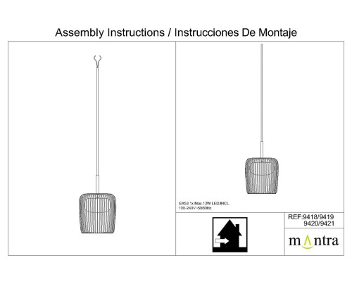 9421 (3L)+9462 Подвесной светильник DUBAI MANTRA