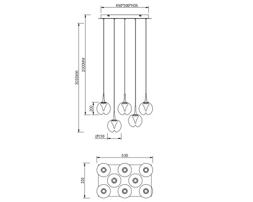 9081 Люстра подвесная ANDROMEDA MANTRA