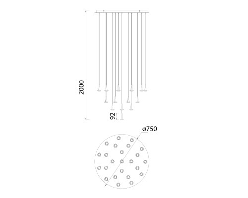 8937 Люстра подвесная БЕЗ плафонов (24) ANDROMEDA MANTRA