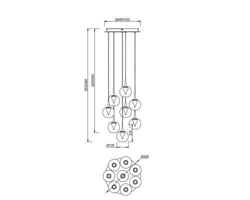 9079 Люстра подвесная ANDROMEDA MANTRA